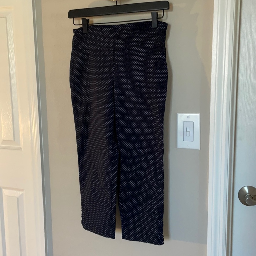 Navy blue polka dot Capri